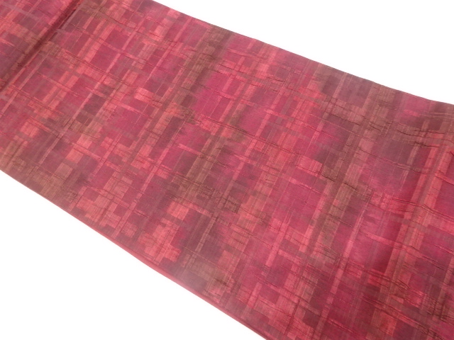 JAPANESE FUKURO OBI / UNUSED / MATELASSE / DYED / WOVEN GRID